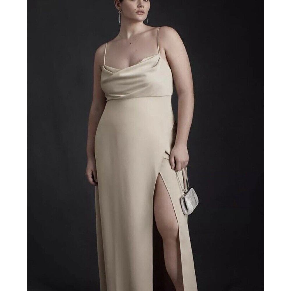 Anthropologie BHLDN Remy Satin Charmeuse Maxi Gown Womens Size 26W NWT $248